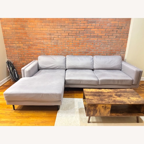 Used American Signature Furniture 2 Piece Gray Sectional Sofa for sale on AptDeco