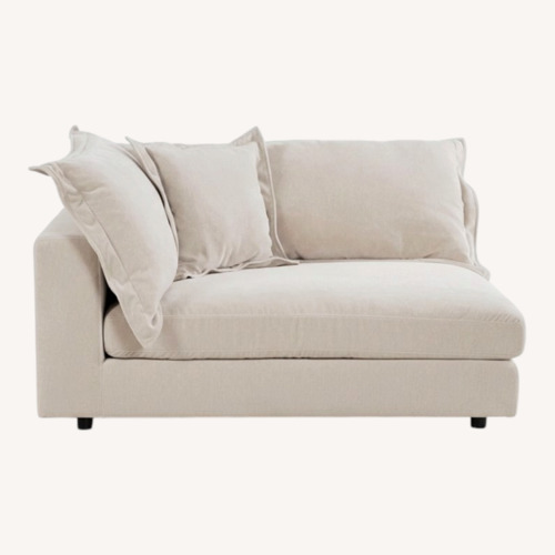 Used Living Spaces Natural Fabric Chaise Lounge for sale on AptDeco