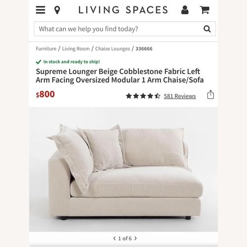 Used Living Spaces Natural Fabric Chaise Lounge for sale on AptDeco