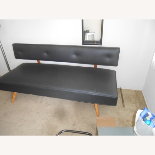 Used Navy Wood Vinal Lounge for sale on AptDeco