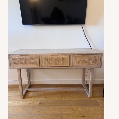 Used Four Hands Patten Solid Wood and Cane Media Console for sale on AptDeco