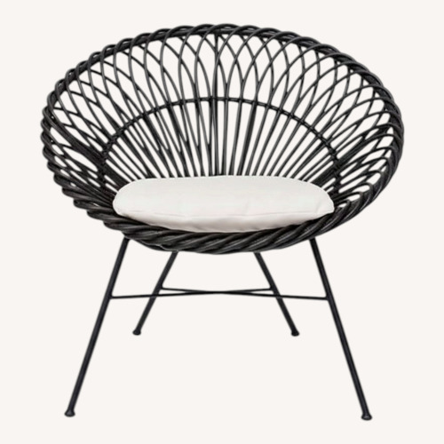 Used Palecek Black Rattan Accent Chair for sale on AptDeco