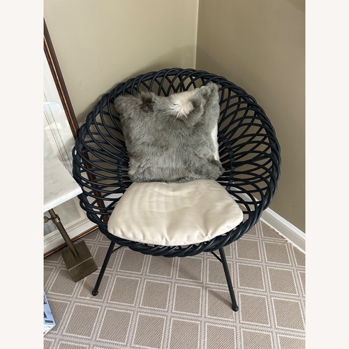 Used Palecek Black Rattan Accent Chair for sale on AptDeco