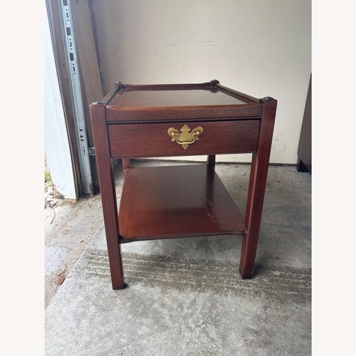 Used Hickory Chair Company Dark Brown Wood Side Table for sale on AptDeco