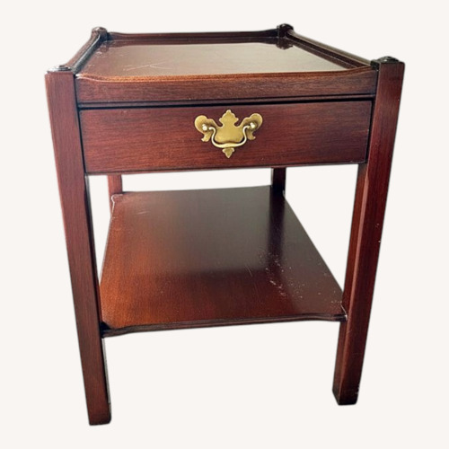 Used Hickory Chair Company Dark Brown Wood Side Table for sale on AptDeco
