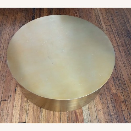 Used Milo Brass Drum Coffee Table for sale on AptDeco