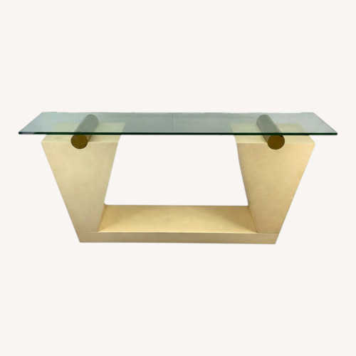 Used Vintage Modern Glass Top Console Table for sale on AptDeco