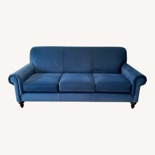 Used Bassett Blue Velvet 3+ Seater Sofa for sale on AptDeco
