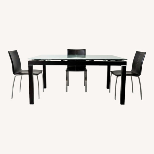 Used Extendable Glass Dining Table Set for sale on AptDeco