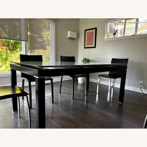 Used Extendable Glass Dining Table Set for sale on AptDeco