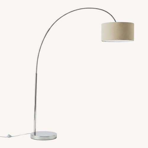 Used West Elm Overarching Linen Shade Floor Lamp (79") for sale on AptDeco