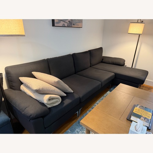 Used Wayfair Winado Dark Gray Fabric 3+ Piece Sectional for sale on AptDeco