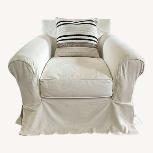 Used Lee Industries Coverall White Cotton Armchairs for sale on AptDeco