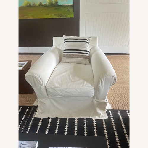 Used Lee Industries Coverall White Cotton Armchairs for sale on AptDeco