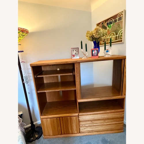 Used Oak Entertainment Center for TV for sale on AptDeco