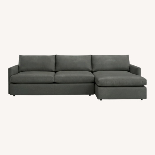 Used Crate & Barrel Lounge Deep Dark Gray 2 Piece Sectional for sale on AptDeco