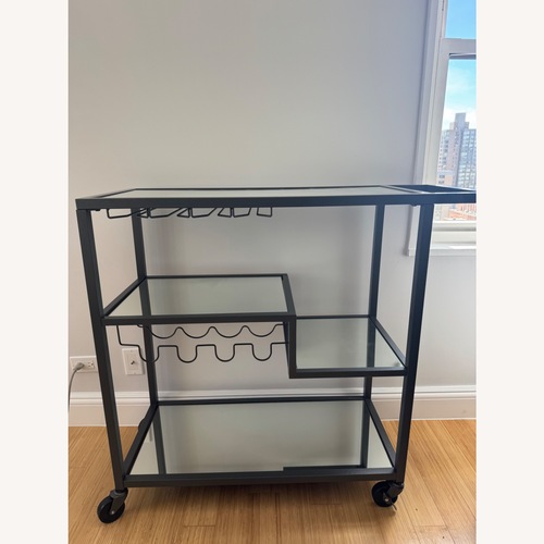 Used Evonne Miranda Steel and Glass Bar Cart for sale on AptDeco
