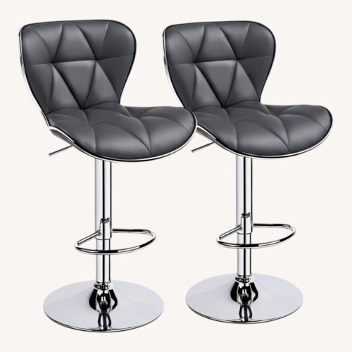 Used Dark Gray Faux Leather Stools, Set of 4 for sale on AptDeco