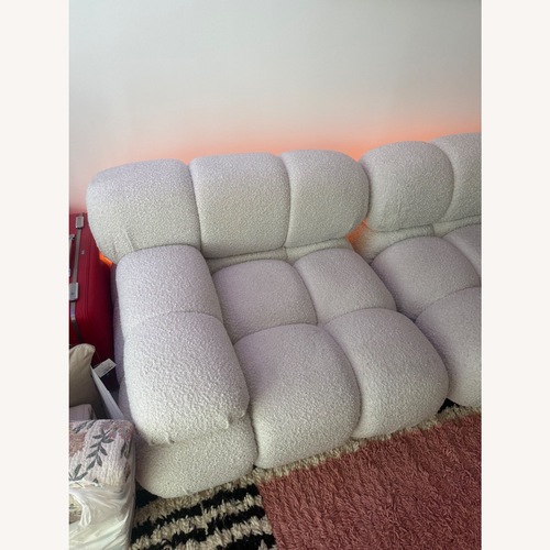 Used Rove Concepts White Fabric Loveseat for sale on AptDeco