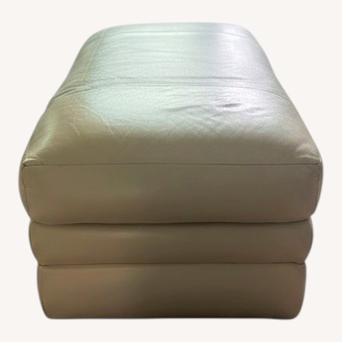 Used La-Z-Boy White Leather Ottoman for sale on AptDeco