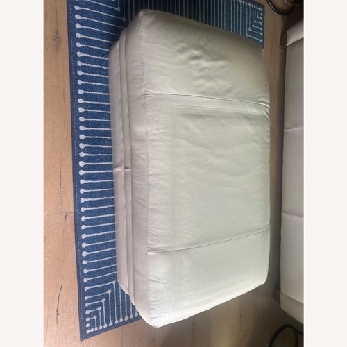 Used La-Z-Boy White Leather Ottoman for sale on AptDeco
