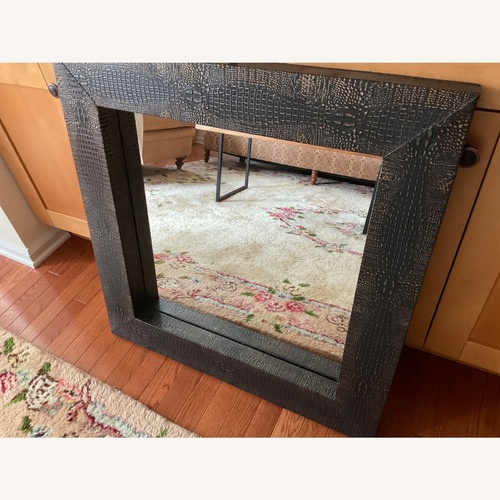 Used Leather Framed Mirror for sale on AptDeco