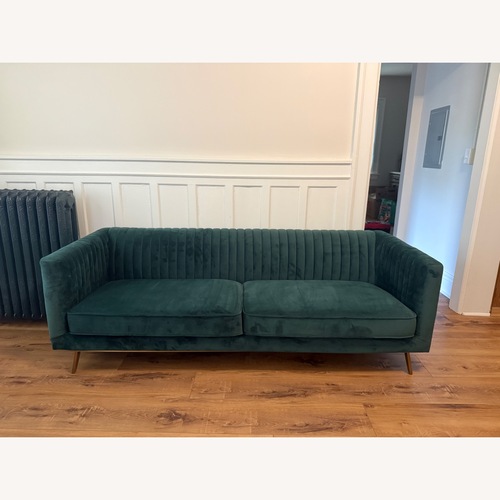 Used Brooklyn Space Green Velvet 3+ Seater Sofa for sale on AptDeco
