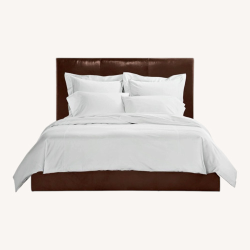 Used Room & Board Dark Brown Leather Queen Bed for sale on AptDeco
