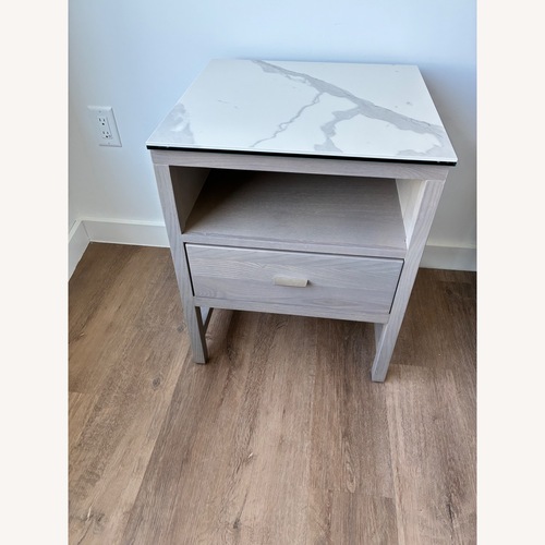 Used Room & Board Light Gray Wood Nightstand for sale on AptDeco