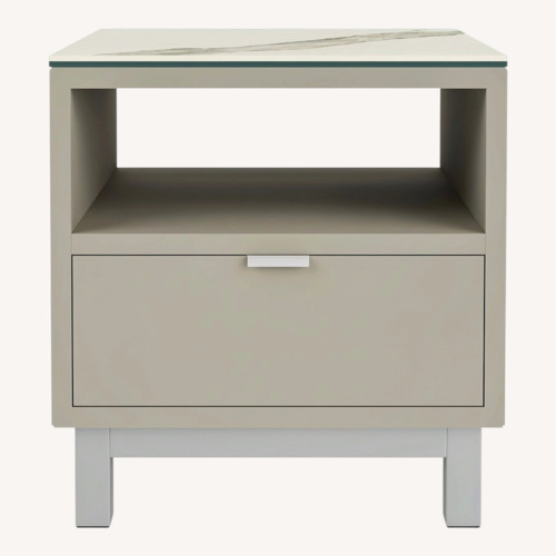 Used Room & Board Light Gray Wood Nightstand for sale on AptDeco