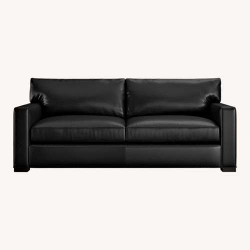 Used Crate & Barrel Axis Black Leather 3+ Seater Sofa for sale on AptDeco