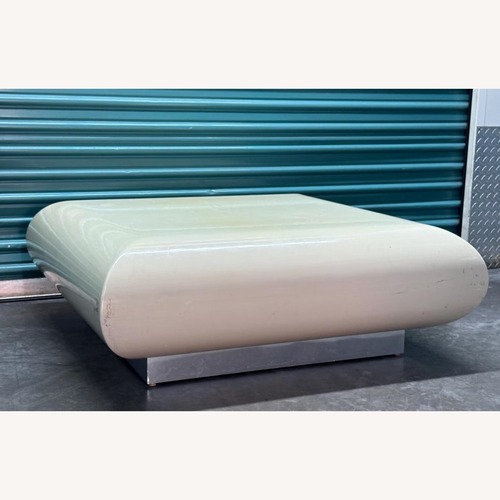 Used Springer White Lacquer + Chrome Coffee Table for sale on AptDeco