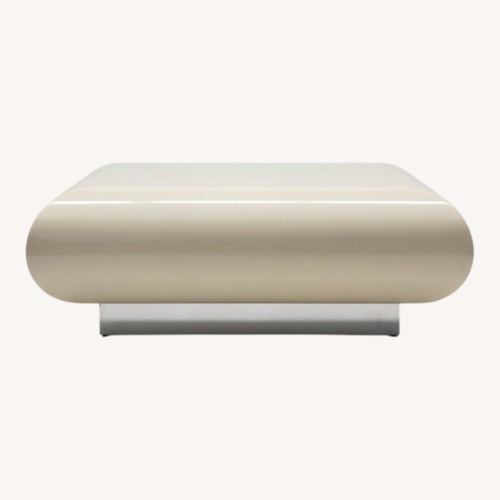 Used Springer White Lacquer + Chrome Coffee Table for sale on AptDeco