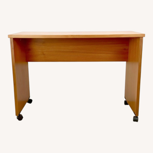Used Vintage Teak Rolling Desk / Console Table for sale on AptDeco