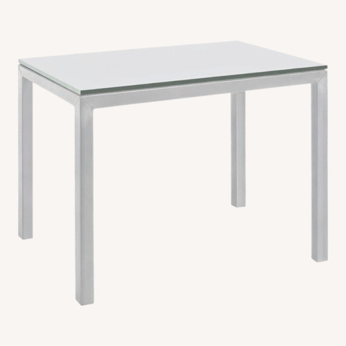 Used Room & Board End Table Glass/Stainless Steel  for sale on AptDeco