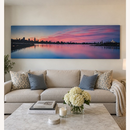 Used NYC Skyline Panoramic Canvas View from Hoboken for sale on AptDeco