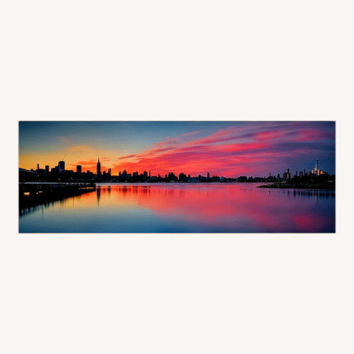 Used NYC Skyline Panoramic Canvas View from Hoboken for sale on AptDeco