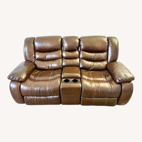 Used Bob's Discount Furniture Dark Brown 2 Seater Sofa for sale on AptDeco