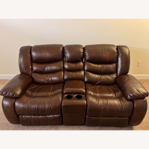 Used Bob's Discount Furniture Dark Brown 2 Seater Sofa for sale on AptDeco