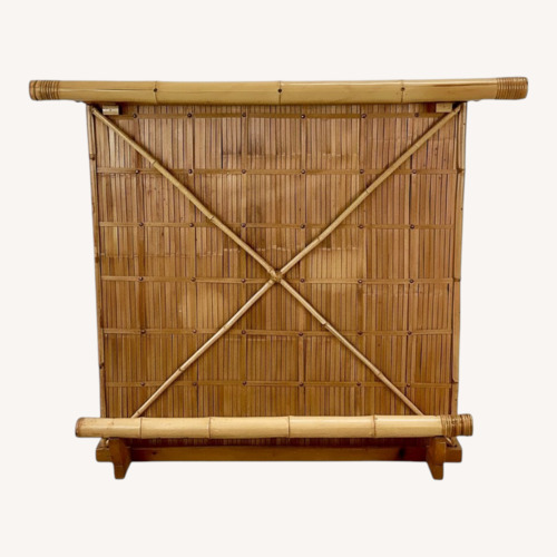 Used Vintage Bamboo Rattan Home Bar with Storage for sale on AptDeco