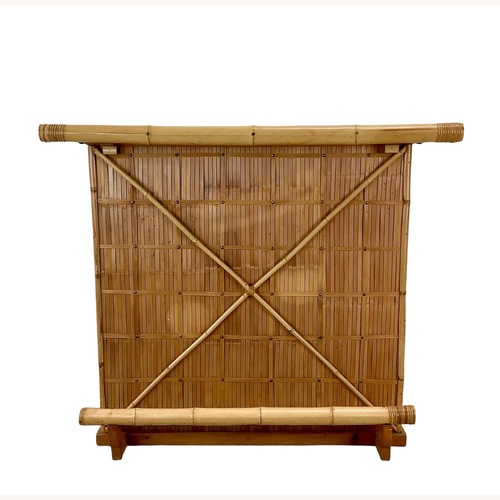Used Vintage Bamboo Rattan Home Bar with Storage for sale on AptDeco