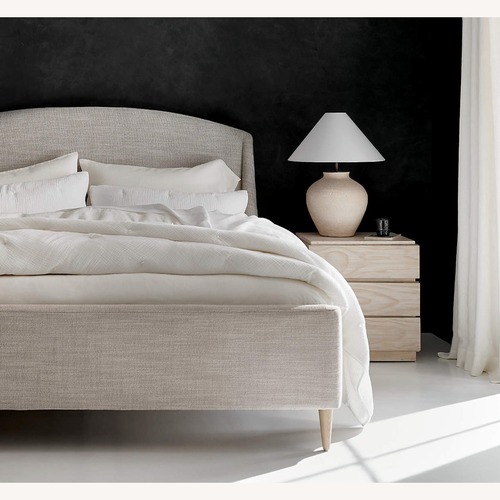 Used Crate & Barrel Bedframe Queen Size Light Gray for sale on AptDeco