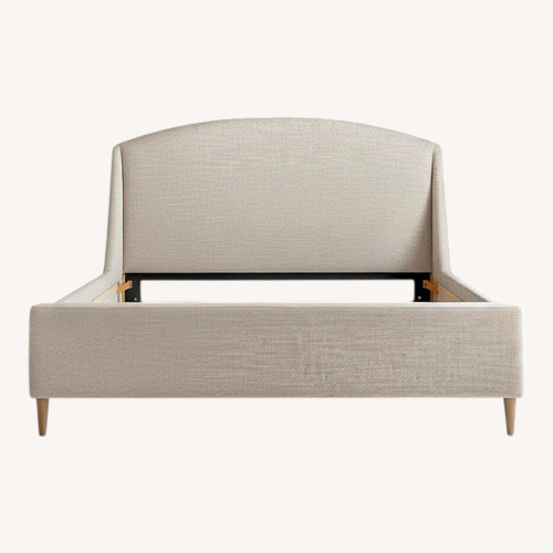 Used Crate & Barrel Bedframe Queen Size Light Gray for sale on AptDeco