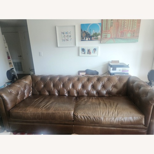 Used Pottery Barn Brown Chesterton Sofa for sale on AptDeco