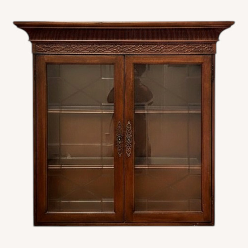 Used Carved Wood Glass Display Cabinet for sale on AptDeco