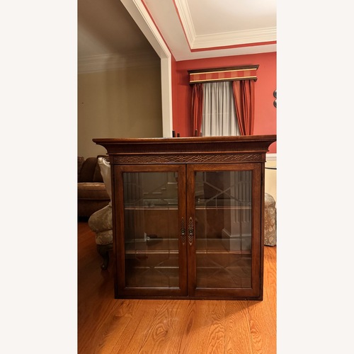 Used Carved Wood Glass Display Cabinet for sale on AptDeco