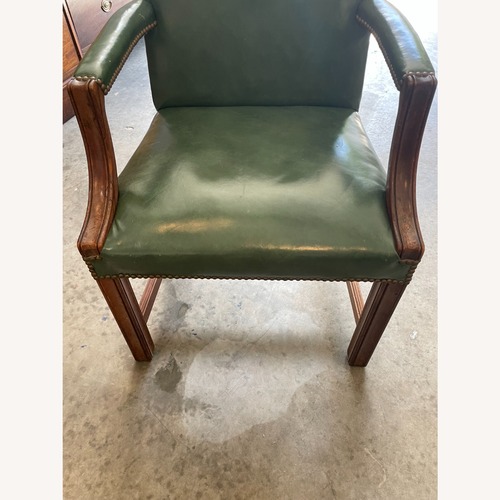 Used Vintage/Antique Green Leather Armchair for sale on AptDeco