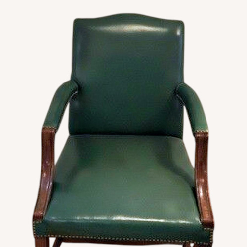 Used Vintage/Antique Green Leather Armchair for sale on AptDeco