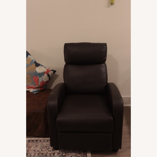 Used Dark Brown Leather Recliner for sale on AptDeco