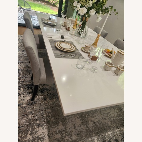 Used Custom-Made Sintered Stone White Dining Table for sale on AptDeco